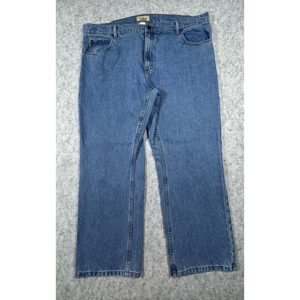 LL‎ Bean Standard Fit Jeans Mens 42x28 Blue Straight Leg Denim Med Wash 296551
